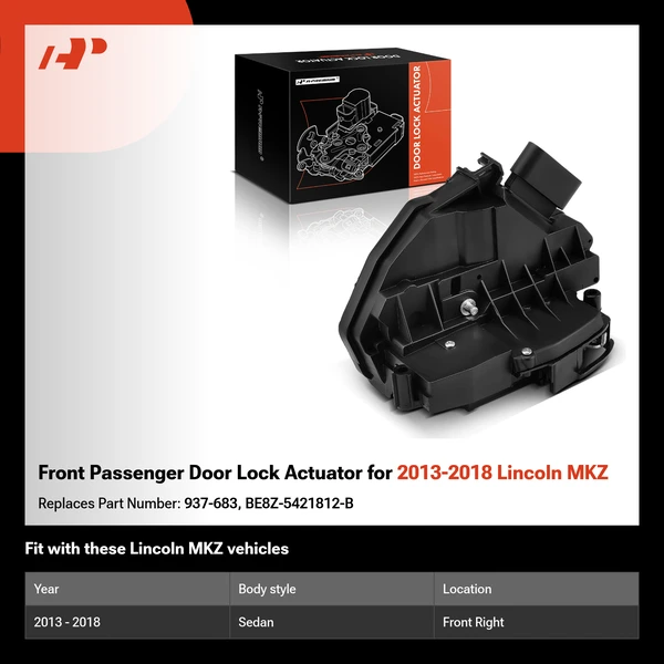 Front Passenger Door Lock Actuator for 2013-2018 Lincoln MKZ