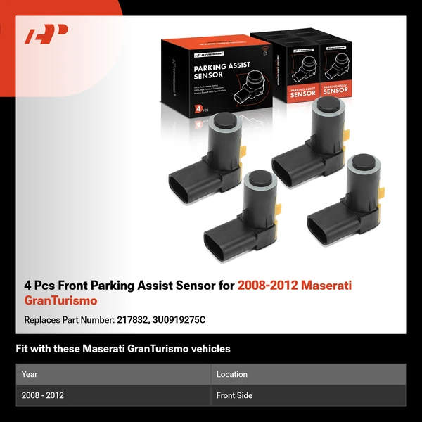 4 Pcs Front Parking Assist Sensor for 2008-2012 Maserati GranTurismo