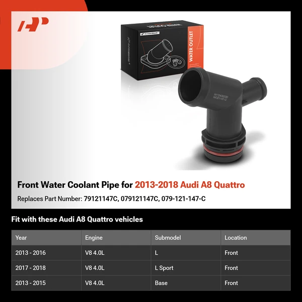 Front Water Coolant Pipe for 2013-2018 Audi A8 Quattro