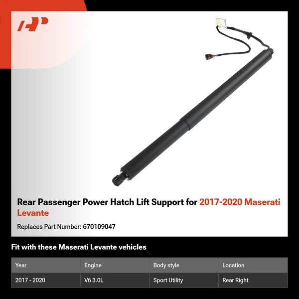 Rear Passenger Power Hatch Lift Support for 2017-2020 Maserati Levante