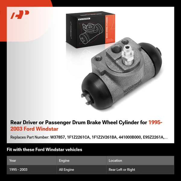 Rear Driver or Passenger Drum Brake Wheel Cylinder for 1995-2003 Ford Windstar