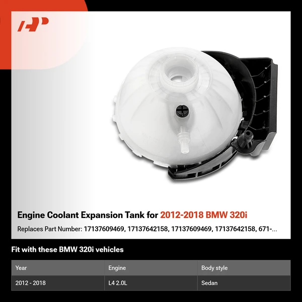 Engine Coolant Expansion Tank for 2012-2018 BMW 320i