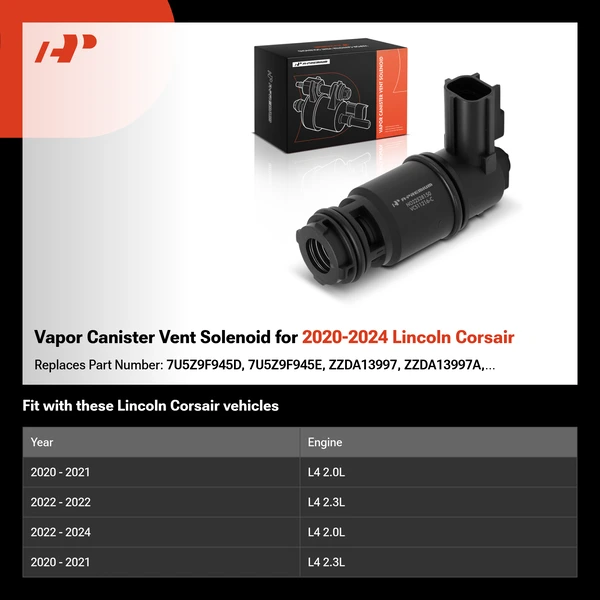 Vapor Canister Vent Solenoid for 2020-2024 Lincoln Corsair