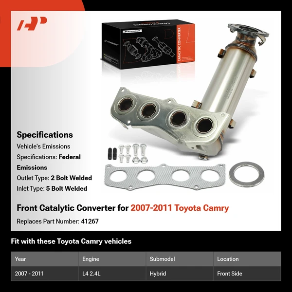 Front Catalytic Converter for 2007-2011 Toyota Camry
