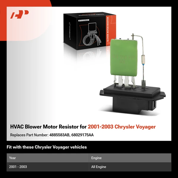 HVAC Blower Motor Resistor for 2001-2003 Chrysler Voyager