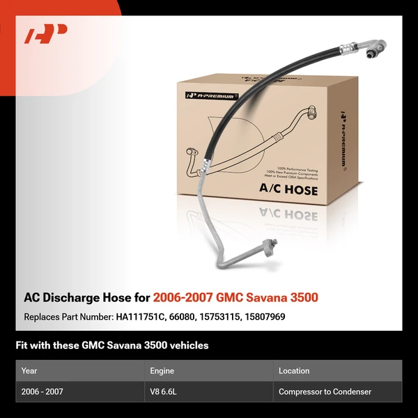 AC Discharge Hose for 2006-2007 GMC Savana 3500