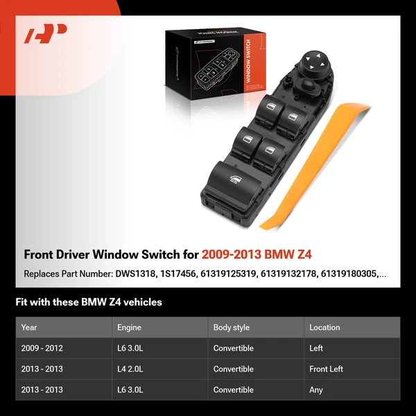 Front Driver Window Switch for 2009-2013 BMW Z4