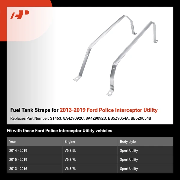 Fuel Tank Straps for 2013-2019 Ford Police Interceptor Utility