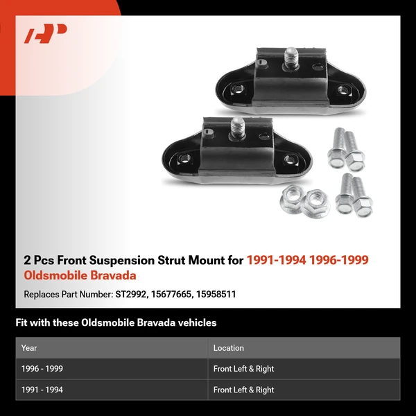 2 Pcs Front Suspension Strut Mount for 1991-1994 1996-1999 Oldsmobile Bravada