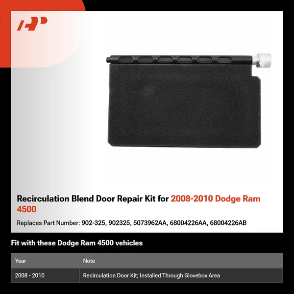 Recirculation Blend Door Repair Kit for 2008-2010 Dodge Ram 4500