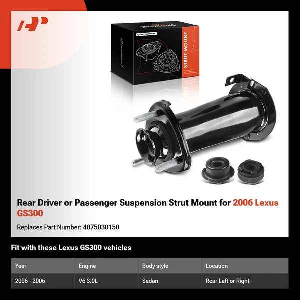 Rear Driver or Passenger Suspension Strut Mount for 2006 Lexus GS300