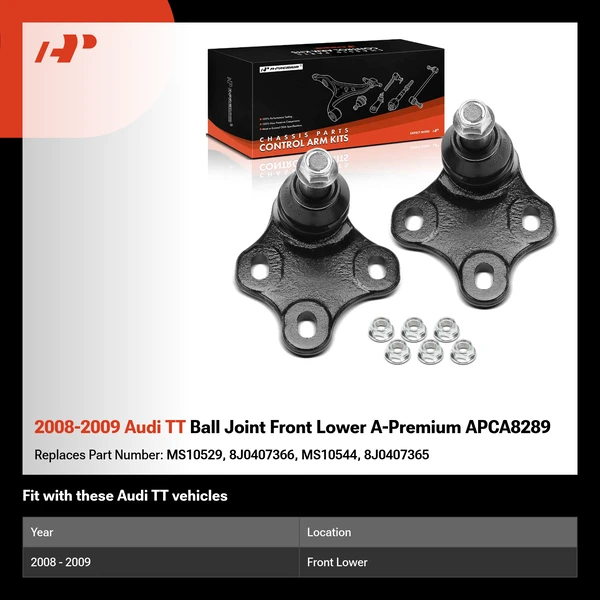 2008-2009 Audi TT Ball Joint Front Lower A-Premium APCA8289