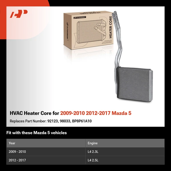 HVAC Heater Core for 2009-2010 2012-2017 Mazda 5