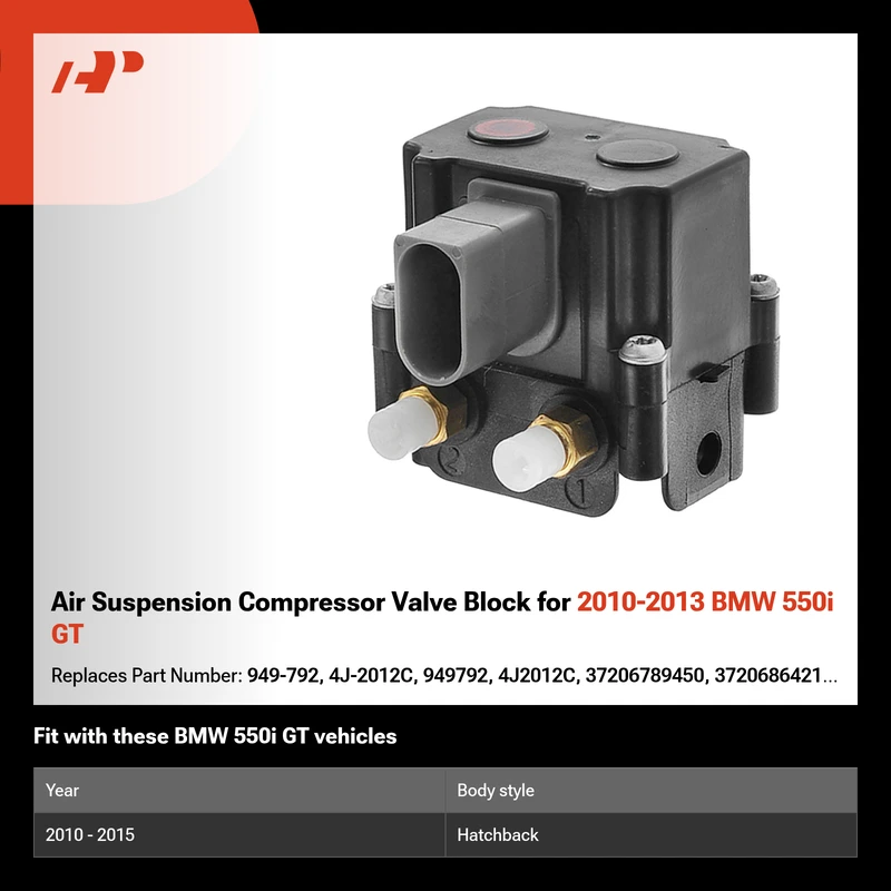 Air Suspension Compressor Valve Block for 2010-2013 BMW 550i GT