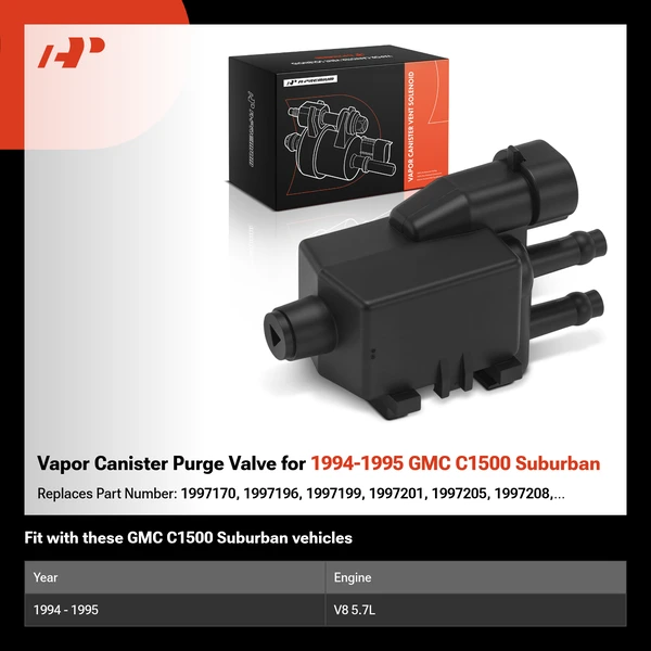 Vapor Canister Purge Valve for 1994-1995 GMC C1500 Suburban