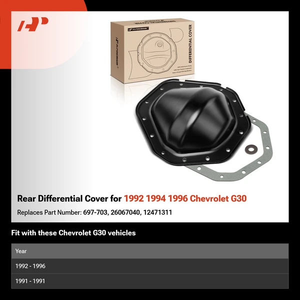 Rear Differential Cover for 1992 1994 1996 Chevrolet G30