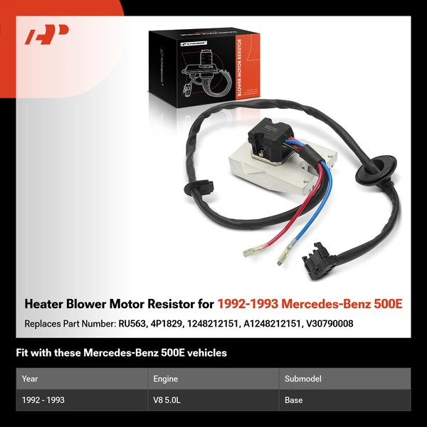 Heater Blower Motor Resistor for 1992-1993 Mercedes-Benz 500E