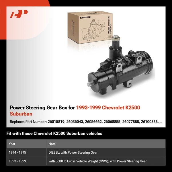 Power Steering Gear Box for 1993-1999 Chevrolet K2500 Suburban