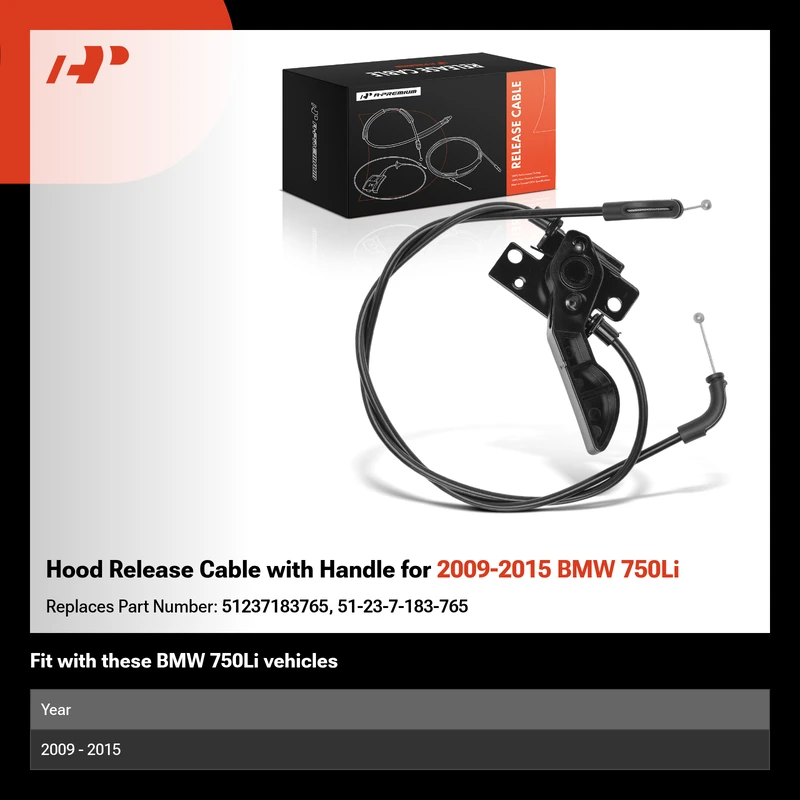 Hood Release Cable with Handle for 2009-2015 BMW 750Li