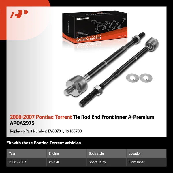 2006-2007 Pontiac Torrent Tie Rod End Front Inner A-Premium APCA2975