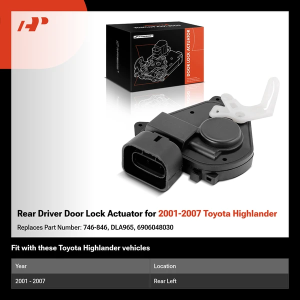 Rear Driver Door Lock Actuator for 2001-2007 Toyota Highlander
