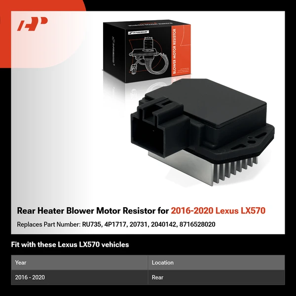 Rear Heater Blower Motor Resistor for 2016-2020 Lexus LX570