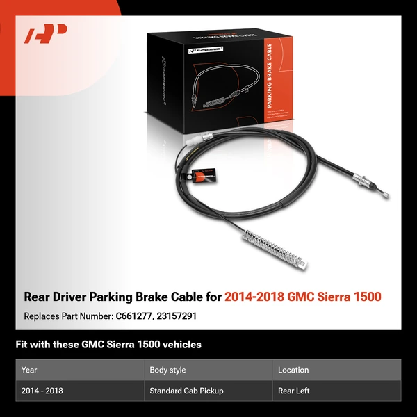 Rear Driver Parking Brake Cable for 2014-2018 GMC Sierra 1500