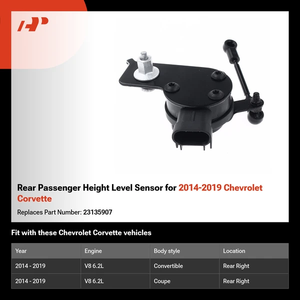 Rear Passenger Height Level Sensor for 2014-2019 Chevrolet Corvette