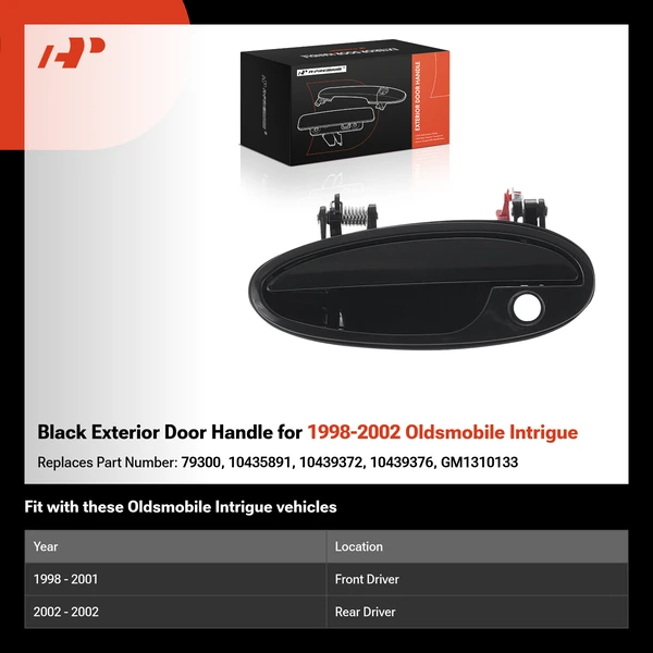 Black Exterior Door Handle for 1998-2002 Oldsmobile Intrigue