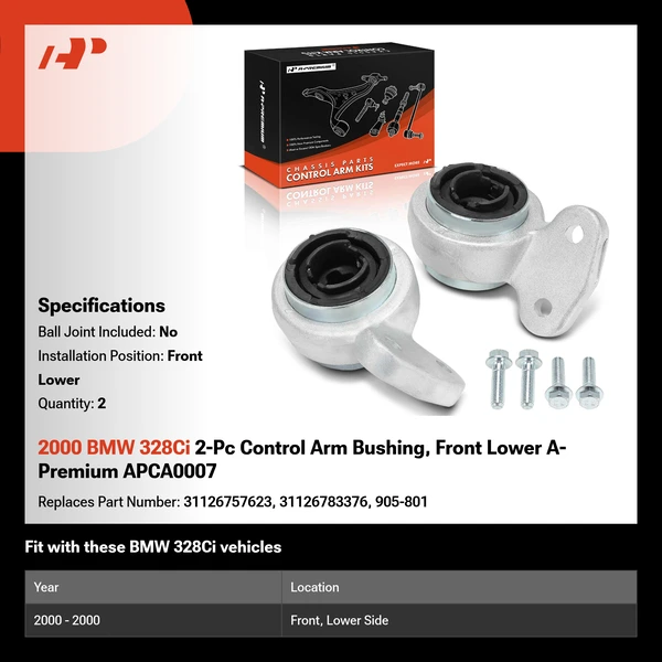 2000 BMW 328Ci 2-Pc Control Arm Bushing, Front Lower A-Premium APCA0007