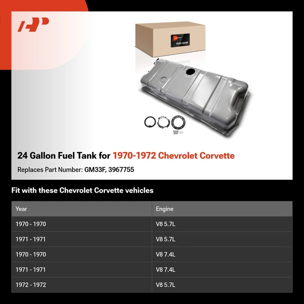 24 Gallon Fuel Tank for 1970-1972 Chevrolet Corvette