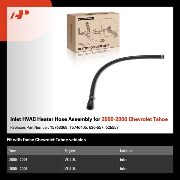 Inlet HVAC Heater Hose Assembly for 2000-2006 Chevrolet Tahoe