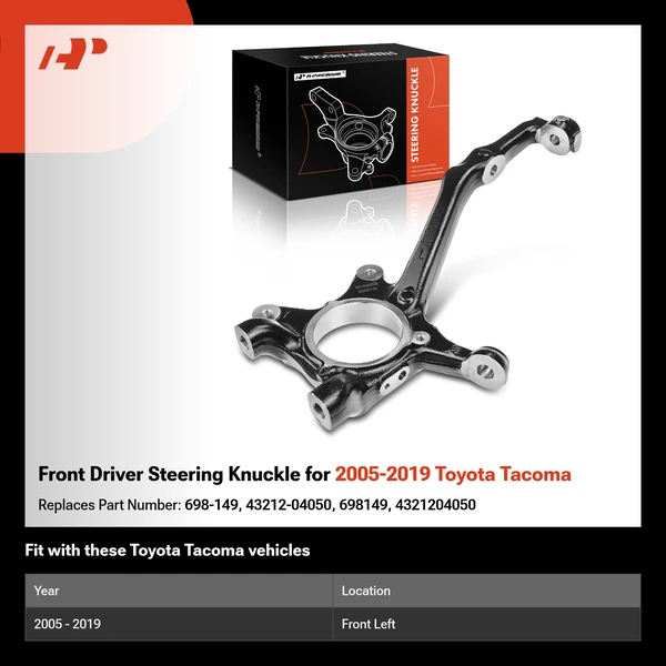 Front Driver Steering Knuckle for 2005-2019 Toyota Tacoma