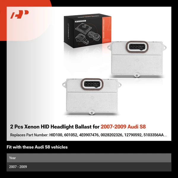 2 Pcs Xenon HID Headlight Ballast for 2007-2009 Audi S8