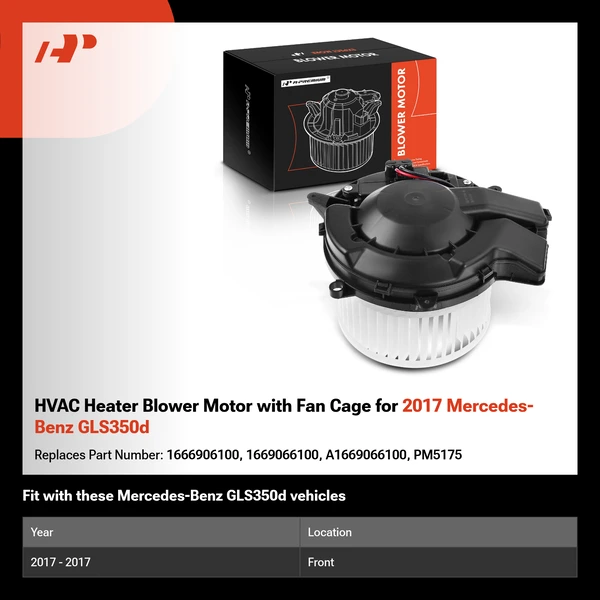 HVAC Heater Blower Motor with Fan Cage for 2017 Mercedes-Benz GLS350d