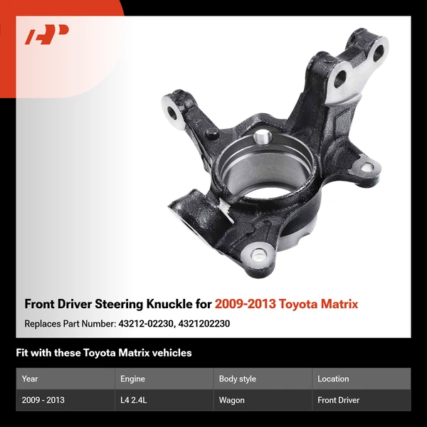 Front Driver Steering Knuckle for 2009-2013 Toyota Matrix