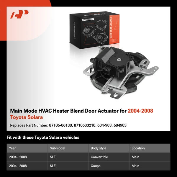 Main Mode HVAC Heater Blend Door Actuator for 2004-2008 Toyota Solara