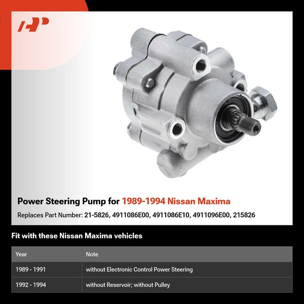 Power Steering Pump for 1989-1994 Nissan Maxima