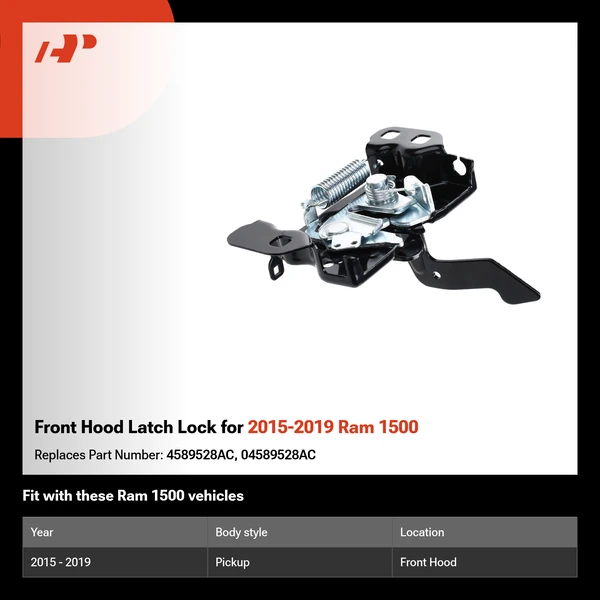 Front Hood Latch Lock for 2015-2019 Ram 1500