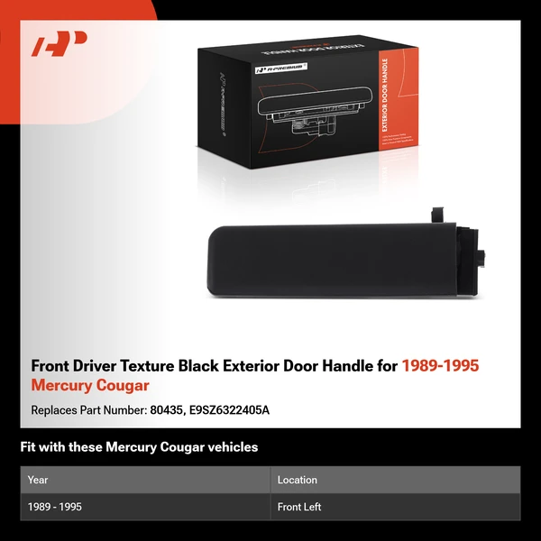 Front Driver Texture Black Exterior Door Handle for 1989-1995 Mercury Cougar