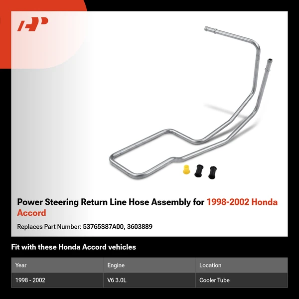 Power Steering Return Line Hose Assembly for 1998-2002 Honda Accord