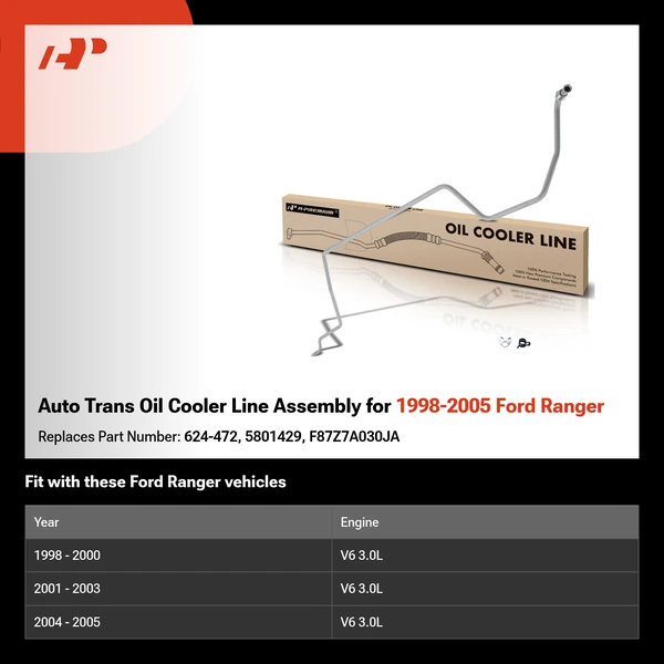 Auto Trans Oil Cooler Line Assembly for 1998-2005 Ford Ranger