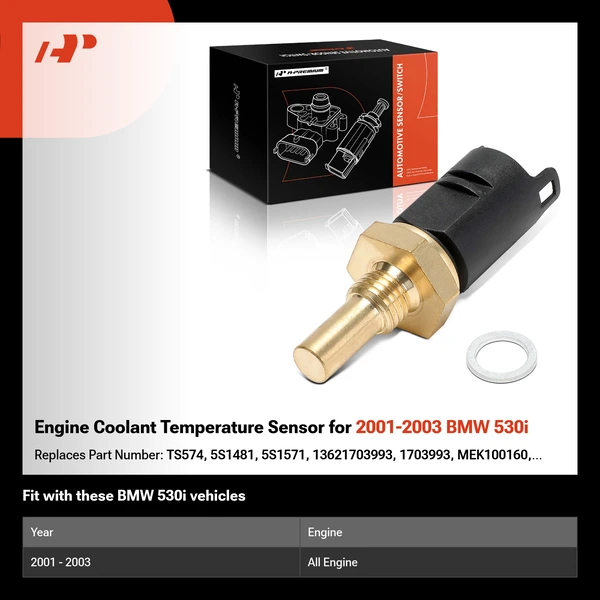 Engine Coolant Temperature Sensor for 2001-2003 BMW 530i