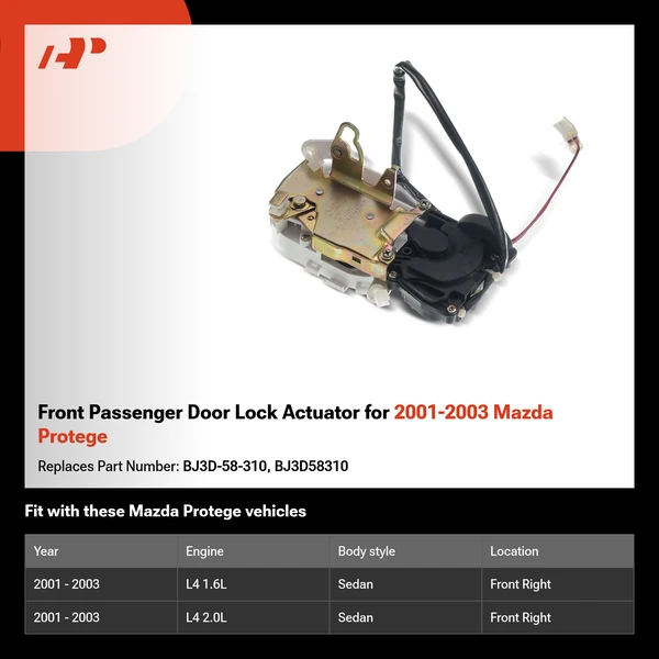 Front Passenger Door Lock Actuator for 2001-2003 Mazda Protege