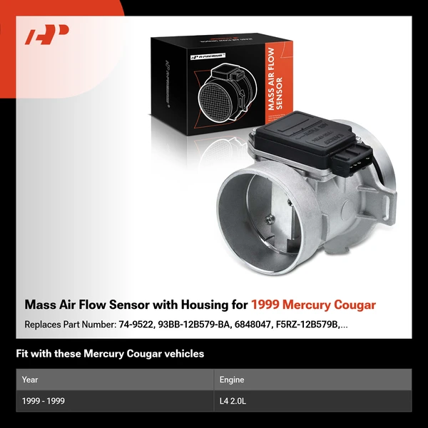 Mass Air Flow Sensor with Housing for 1999 Mercury Cougar