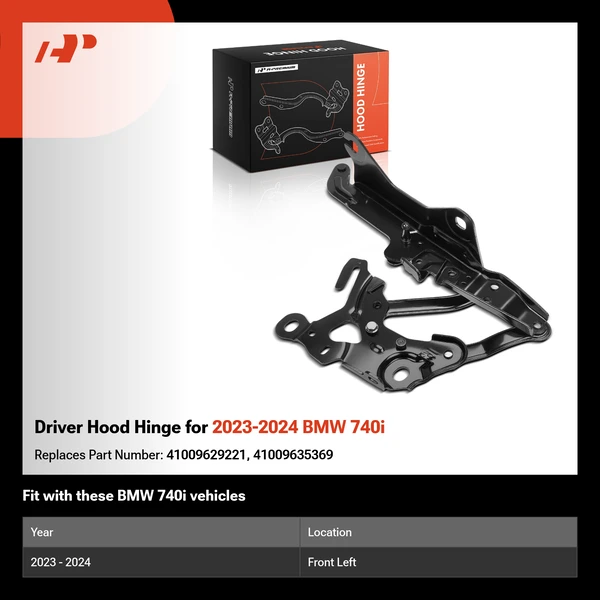 Driver Hood Hinge for 2023-2024 BMW 740i