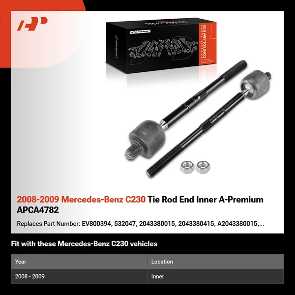 2008-2009 Mercedes-Benz C230 Tie Rod End Inner A-Premium APCA4782