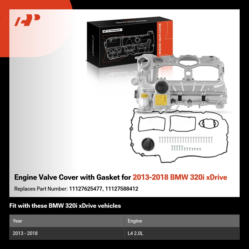 Engine Valve Cover with Gasket for 2013-2018 BMW 320i xDrive