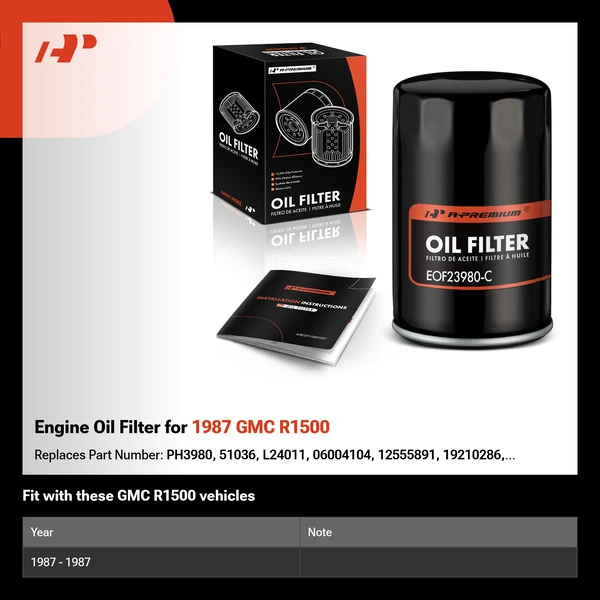 Engine Oil Filter for 1987 GMC R1500