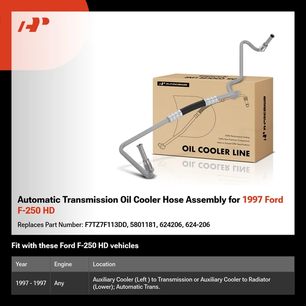 Automatic Transmission Oil Cooler Hose Assembly for 1997 Ford F-250 HD